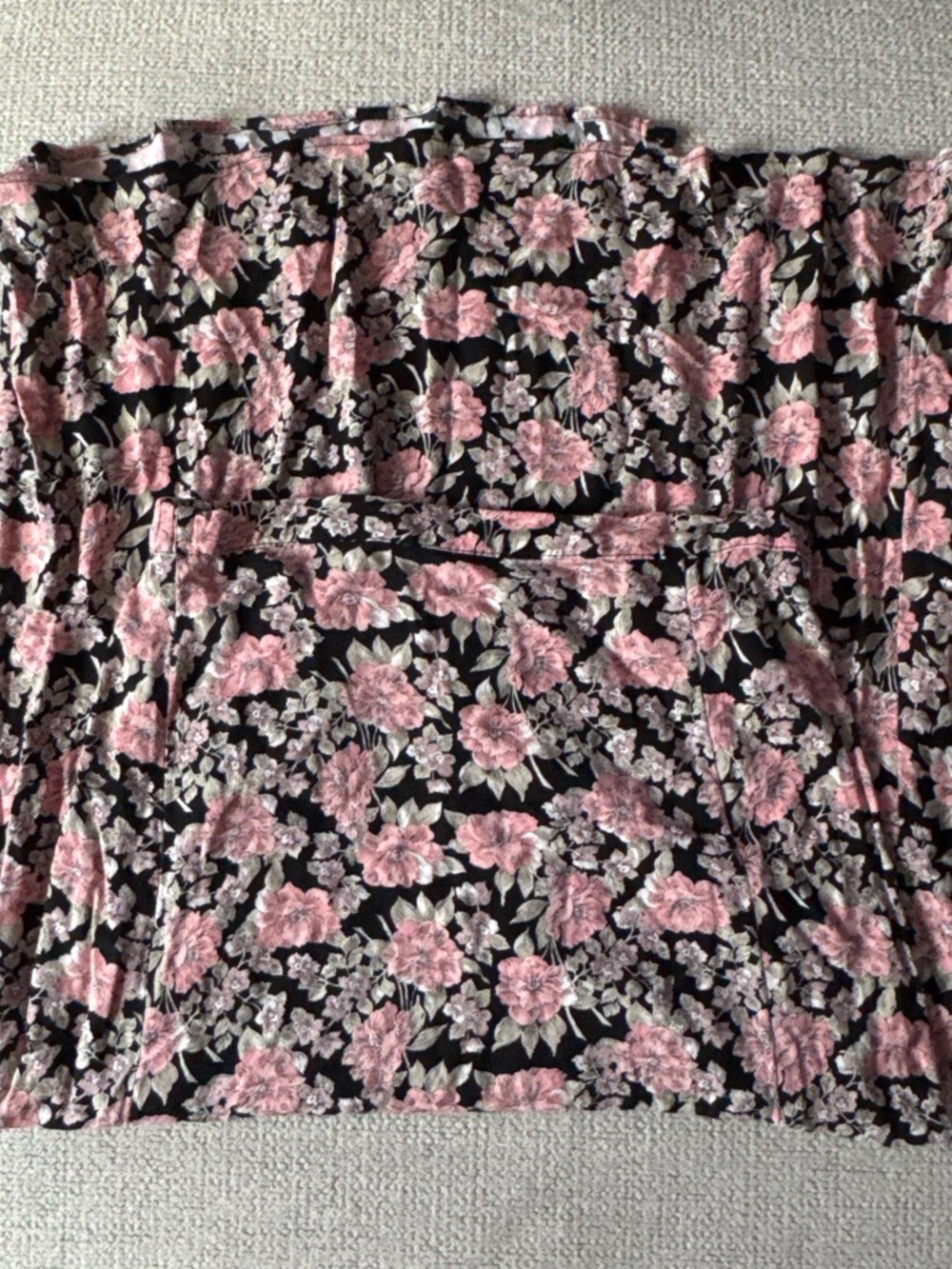 American Eagle Outfitters Black Maxi Skirt with Pink Floral Print